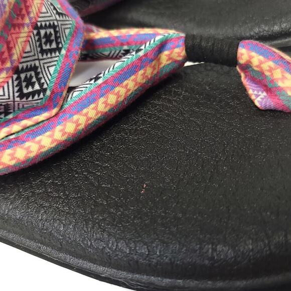 Sanuk Womens Size 10 Yoga Mat Slingback Flip Flop Sandals Bright Aztec Print​ - Picture 5 of 11